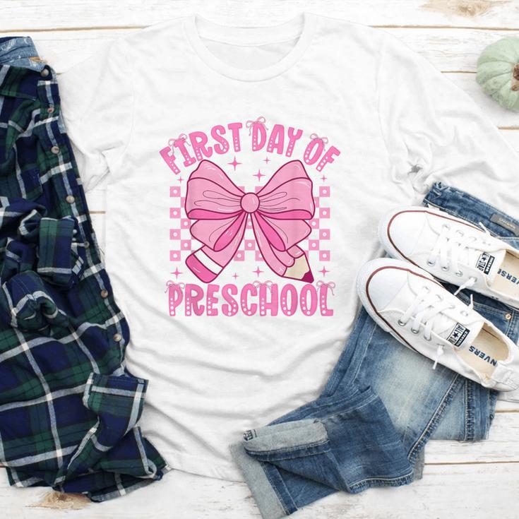 First Day Of Preschool Coquette Bow Back To School Girls Youth Long Sleeve Tee First Day Of Preschool Coquette Bow Back To School Girls Youth Long Sleeve Tee