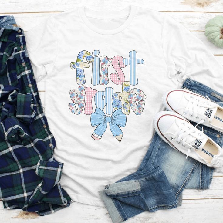 First Grade Coquette Bow Pencil First Day Back To School Performance Youth Long Sleeve Tee First Grade Coquette Bow Pencil First Day Back To School Performance Youth Long Sleeve Tee