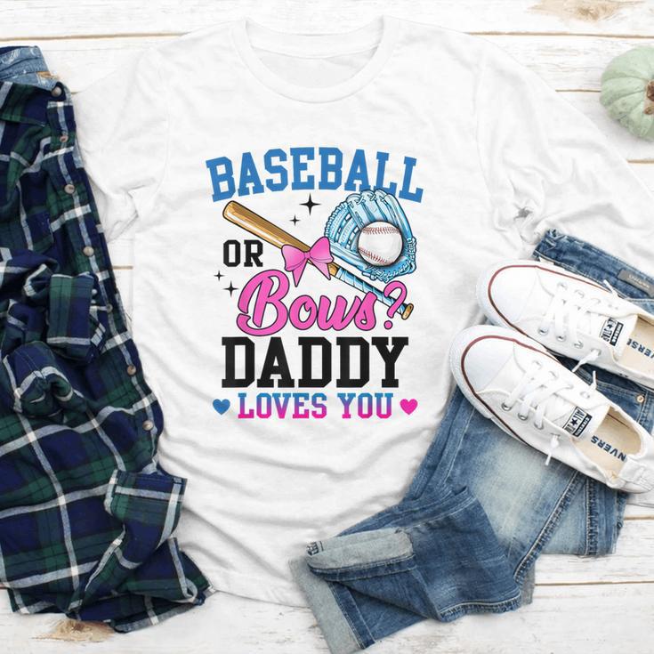 Gender Reveal Baseball Or Bows Daddy Loves You Youth Long Sleeve Tee Gender Reveal Baseball Or Bows Daddy Loves You Youth Long Sleeve Tee