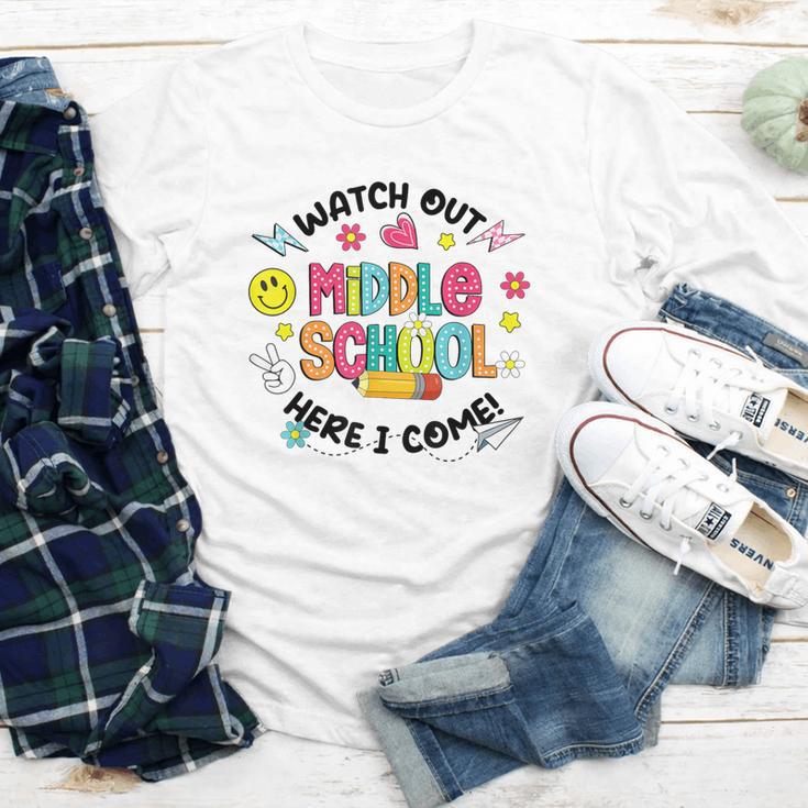 Groovy Watch Out Middle School Here I Come Back To School Youth Long Sleeve Tee Groovy Watch Out Middle School Here I Come Back To School Youth Long Sleeve Tee