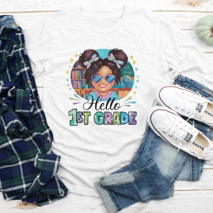 Hello 1st Grade Girl Back To School Kids Boys Girls Youth Long Sleeve Tee