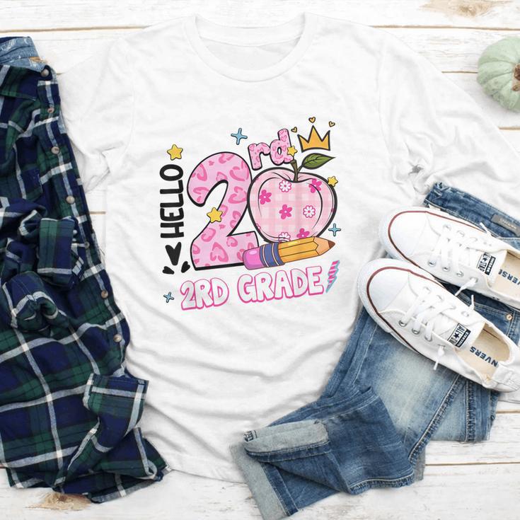 Hello Second 2nd Grade Leopard Tie Dye Girl Back To School Youth Long Sleeve Tee