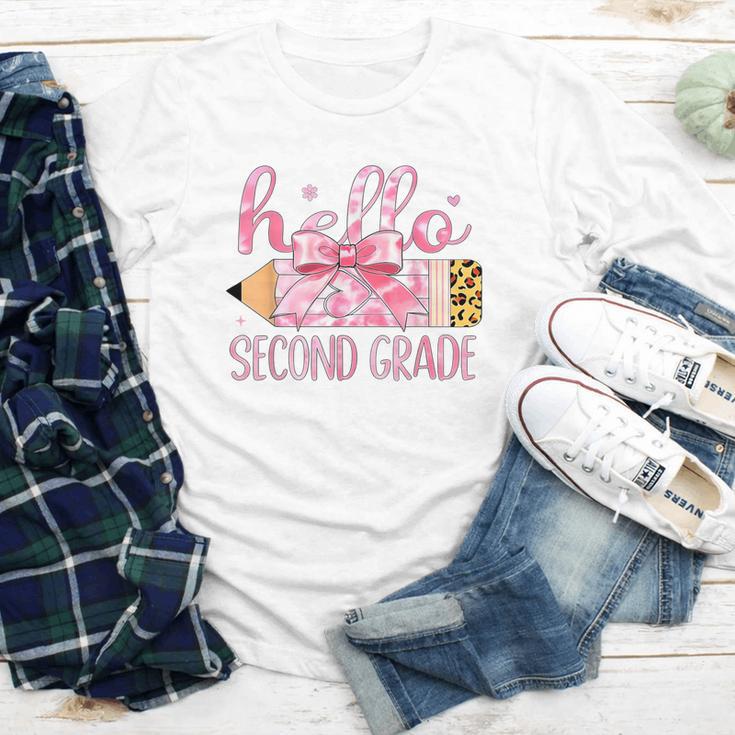 Hello Second Grade Pencil Tie Dye Coquette Back To School Youth Long Sleeve Tee