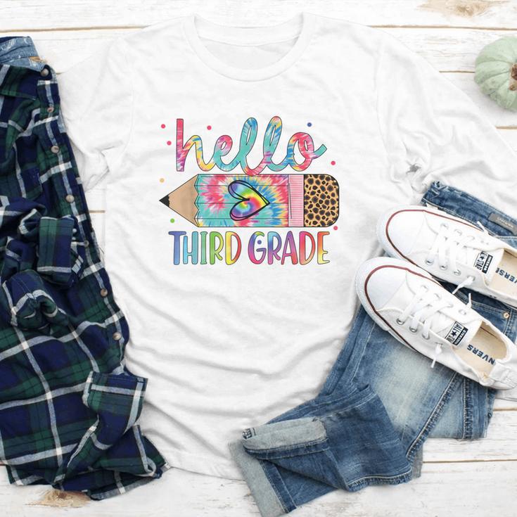 Hello Third Grade Pencil Tie Dye Back To School 3rd Grade Youth Long Sleeve Tee