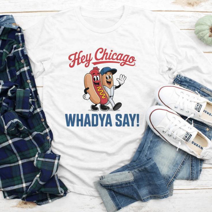 Hey Chicago Whadya Say Baseball Hot Dog Youth Long Sleeve Tee Hey Chicago Whadya Say Baseball Hot Dog Youth Long Sleeve Tee