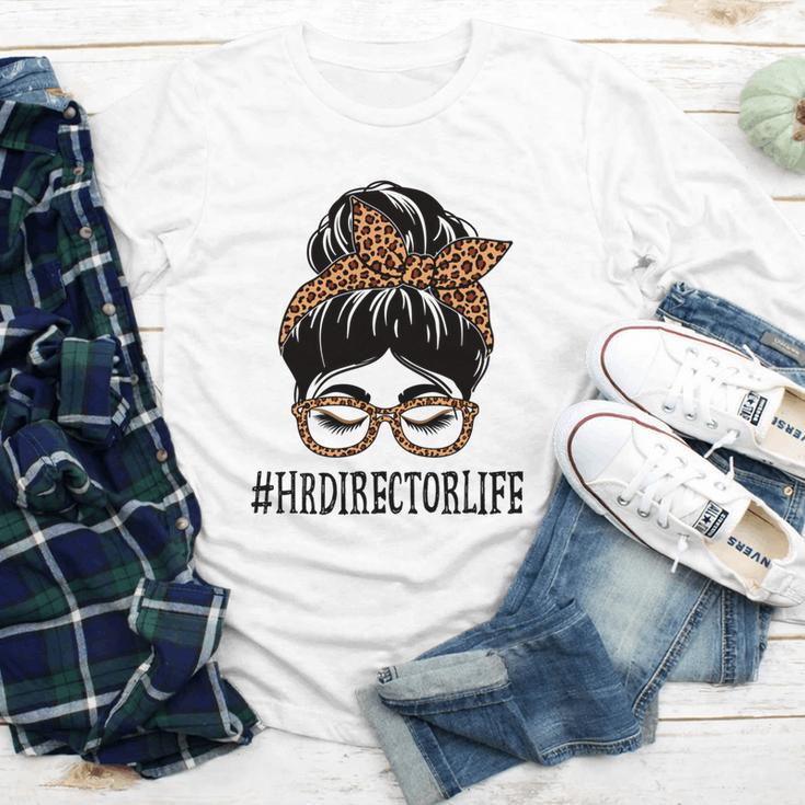 HR Director Leopard Messy Bun Appreciation Back To School Performance Youth Long Sleeve Tee