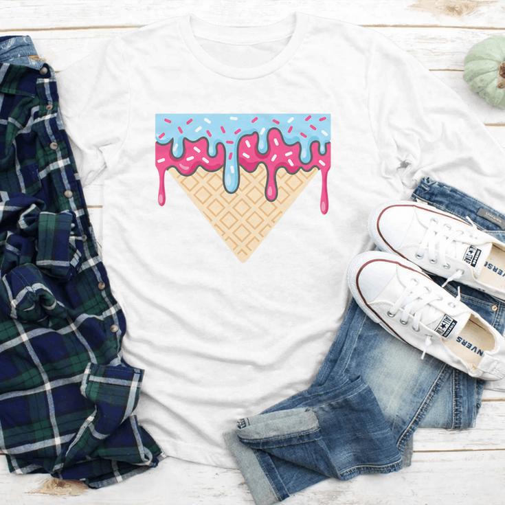 Ice Cream Baseball Cone Dripping Sprinkles Kids Boys Summer Premium Tri-Blend Youth Long Sleeve Tee