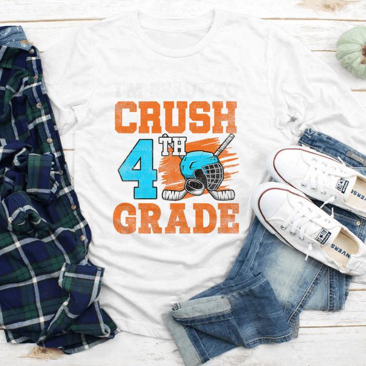 I'm Ready To Crush 4th Grade Hockey Kids Back To School Premium Tri-Blend Youth Long Sleeve Tee I'm Ready To Crush 4th Grade Hockey Kids Back To School Premium Tri-Blend Youth Long Sleeve Tee