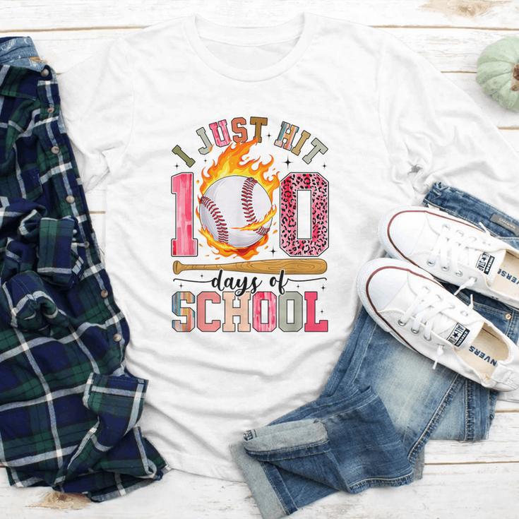 I Just Hit 100 Days Of School Baseball Lovers Fans Boys Kids Youth Long Sleeve Tee I Just Hit 100 Days Of School Baseball Lovers Fans Boys Kids Youth Long Sleeve Tee