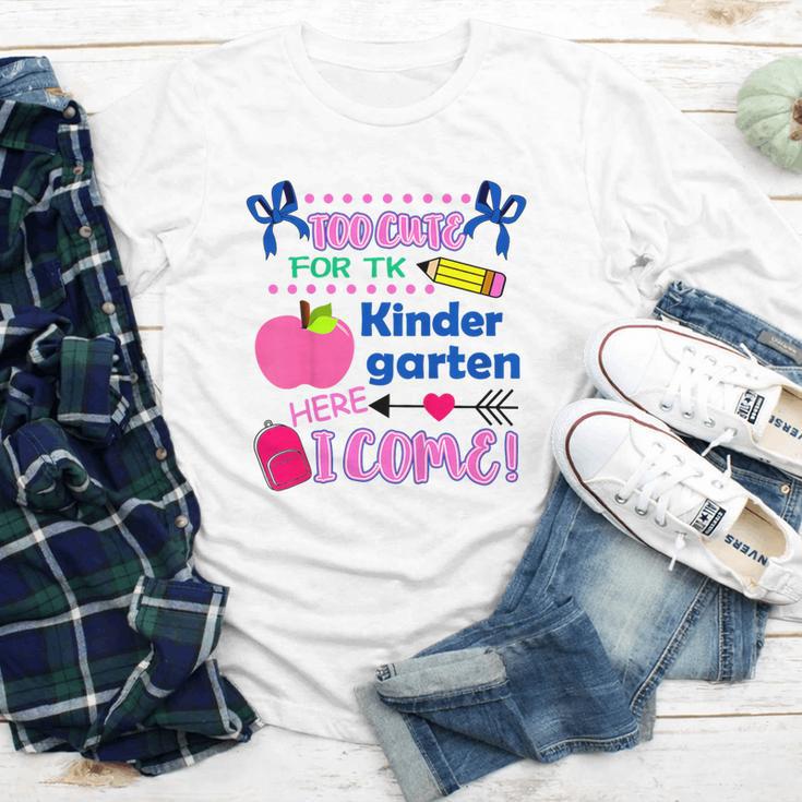 Kids Back To School Here I Come Kindergarten Girls TK Grad Youth Long Sleeve Tee