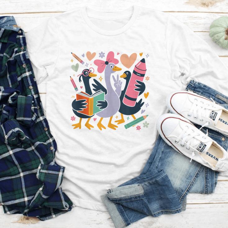 Kindergarten 1st Grade Goose Back To School Girls Youth Long Sleeve Tee