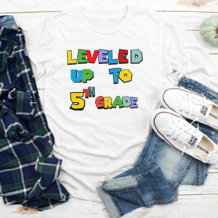 Leveled Up To 5th Grade Back To School Kids Boys Premium Tri-Blend Youth Long Sleeve Tee