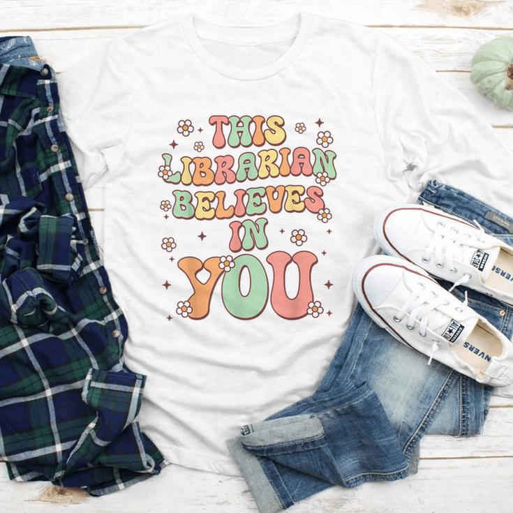This Librarian Believes In You Groovy Back To School Youth Long Sleeve Tee This Librarian Believes In You Groovy Back To School Youth Long Sleeve Tee