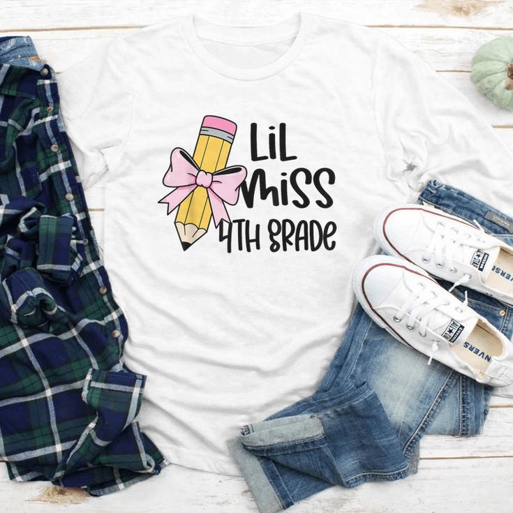 Lil Miss 4th Grade Coquette Bow Pencil Back To School Girls Youth Long Sleeve Tee Lil Miss 4th Grade Coquette Bow Pencil Back To School Girls Youth Long Sleeve Tee