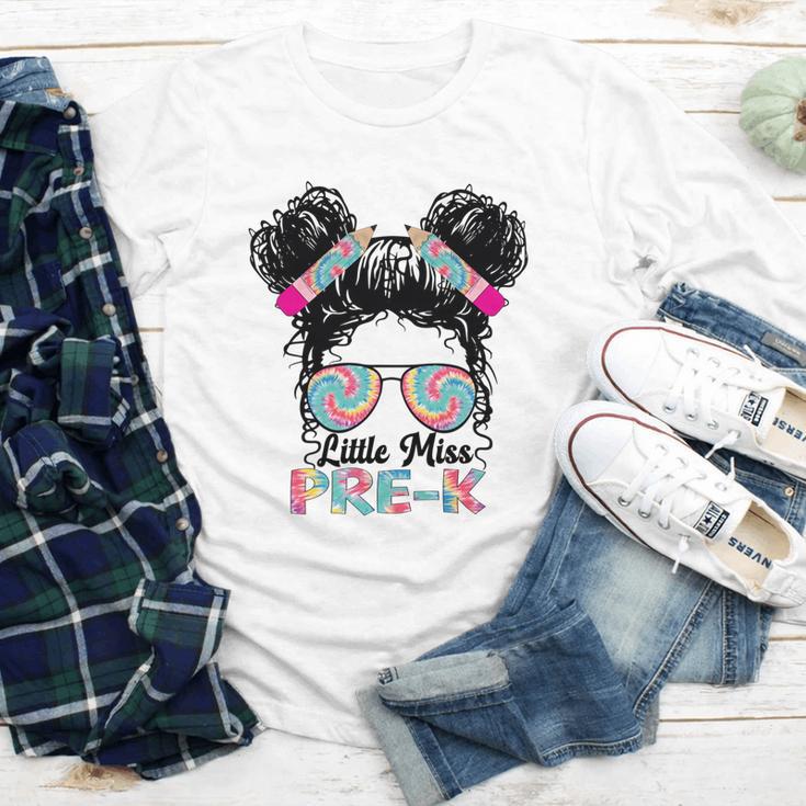 Little Miss Pre-K Girls Back To School Messy Bun Performance Youth Long Sleeve Tee