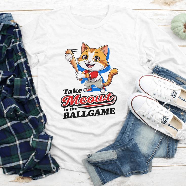 Take Meowt To The Ball Game Tee Slugger Cat Baseball Youth Long Sleeve Tee