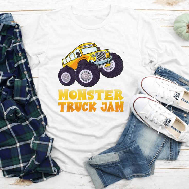 Monster Truck Jam School Bus Yellow Back To School Toddlers Youth Long Sleeve Tee Monster Truck Jam School Bus Yellow Back To School Toddlers Youth Long Sleeve Tee