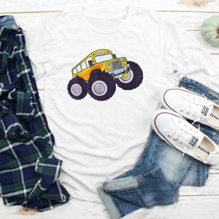 Monster Truck School Bus Yellow Back To School Kids Toddler Youth Long Sleeve Tee Monster Truck School Bus Yellow Back To School Kids Toddler Youth Long Sleeve Tee