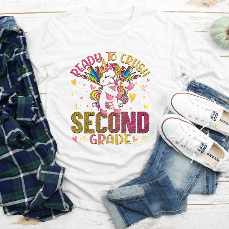 Ready To Crush Second 2nd Grade Back To School Unicorn Kids Performance Youth Long Sleeve Tee Ready To Crush Second 2nd Grade Back To School Unicorn Kids Performance Youth Long Sleeve Tee