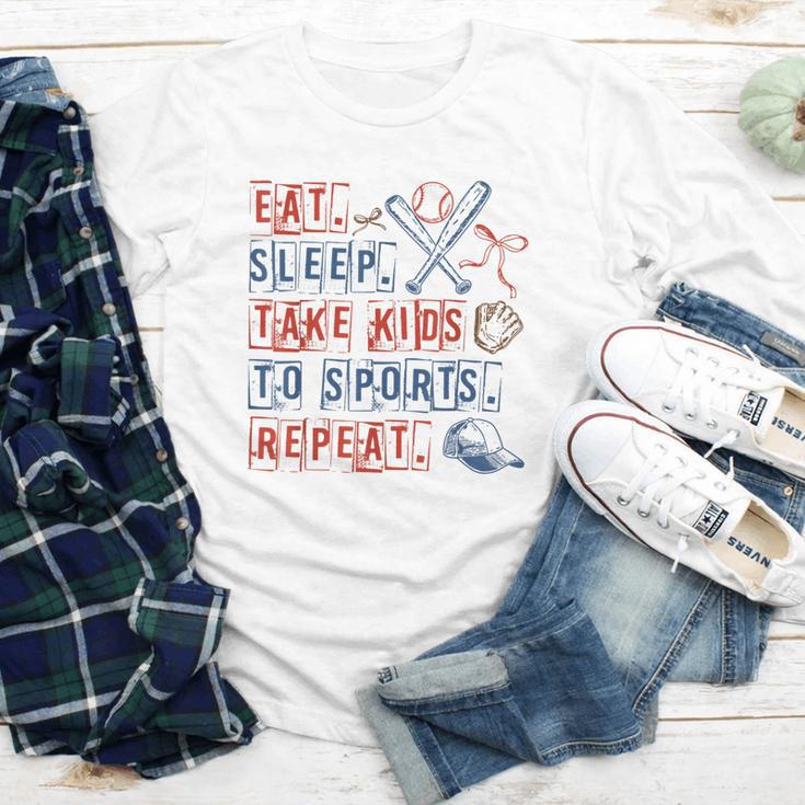 Retro Eat Sleep Take Kids To Sports Repeat Game Day Baseball Youth Long Sleeve Tee