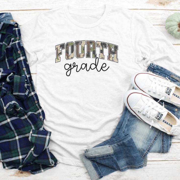 Retro Fourth Grade Camo Back To School Girls Boys 4th Grade Youth Long Sleeve Tee