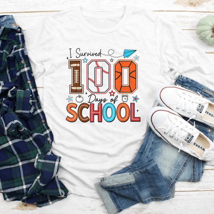 I Survived 100 Days Baseball Football Basketball School Kids Youth Long Sleeve Tee I Survived 100 Days Baseball Football Basketball School Kids Youth Long Sleeve Tee