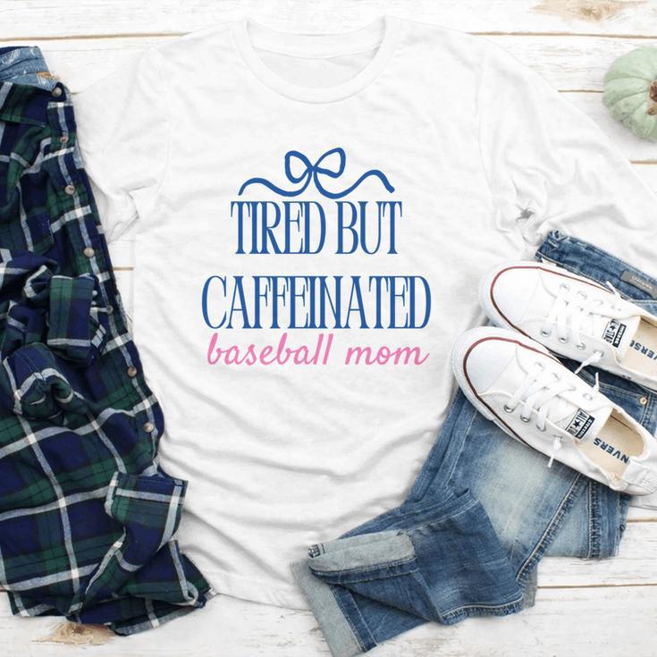Tired But Caffeinated Baseball Mom Trendy Tired Baseball Mom Youth Long Sleeve Tee