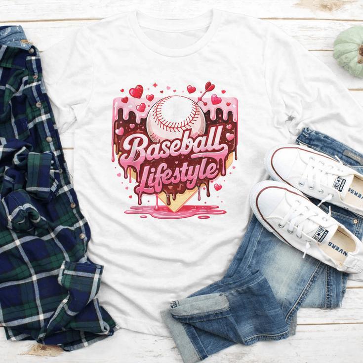 Valentine Baseball Lifestyle Home Plate Ice-Cream Drip Boys Youth Long Sleeve Tee