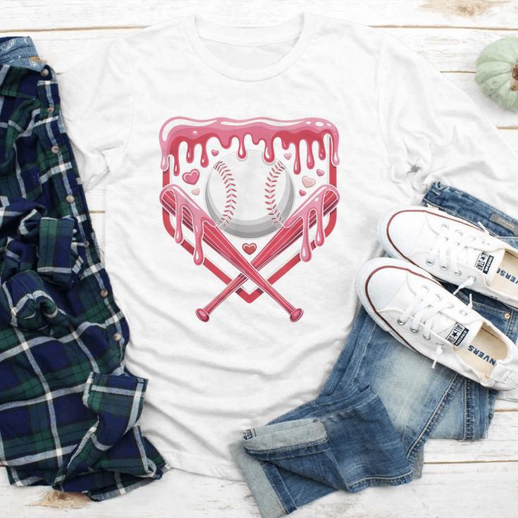 Valentines Baseball Boys Ice Cream Drip Heart Youth Kids Youth Long Sleeve Tee