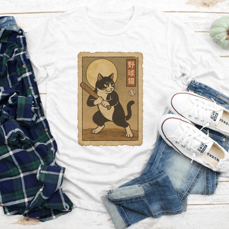 Vintage Japanese Ukiyo-e Baseball Cat Batting Youth Long Sleeve Tee Vintage Japanese Ukiyo-e Baseball Cat Batting Youth Long Sleeve Tee