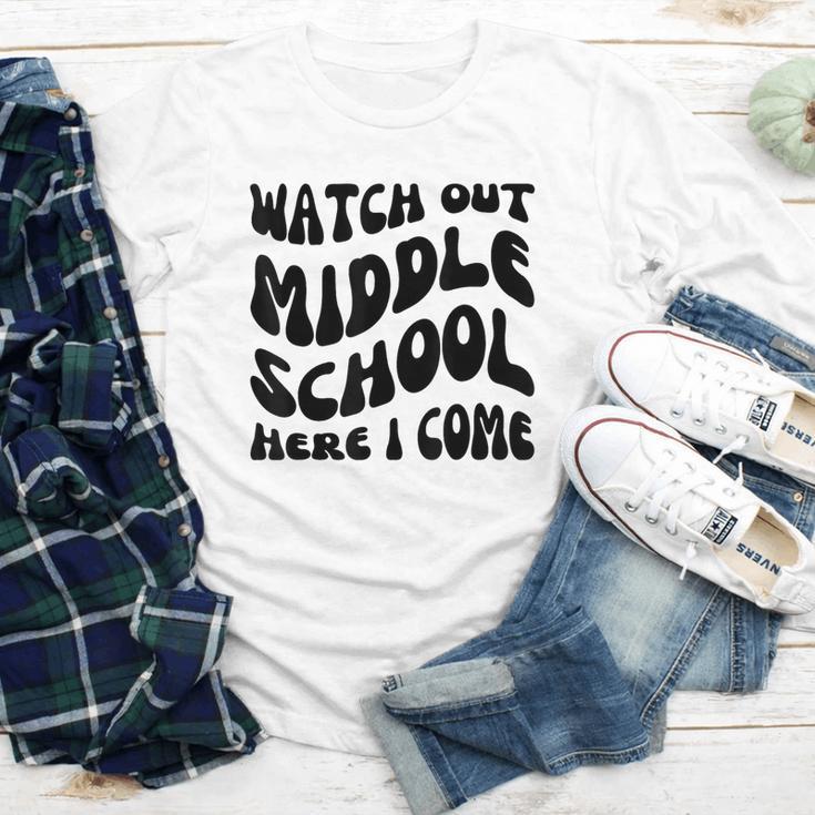 Watch Out Middle School Here I Come Funny Back To School Youth Long Sleeve Tee