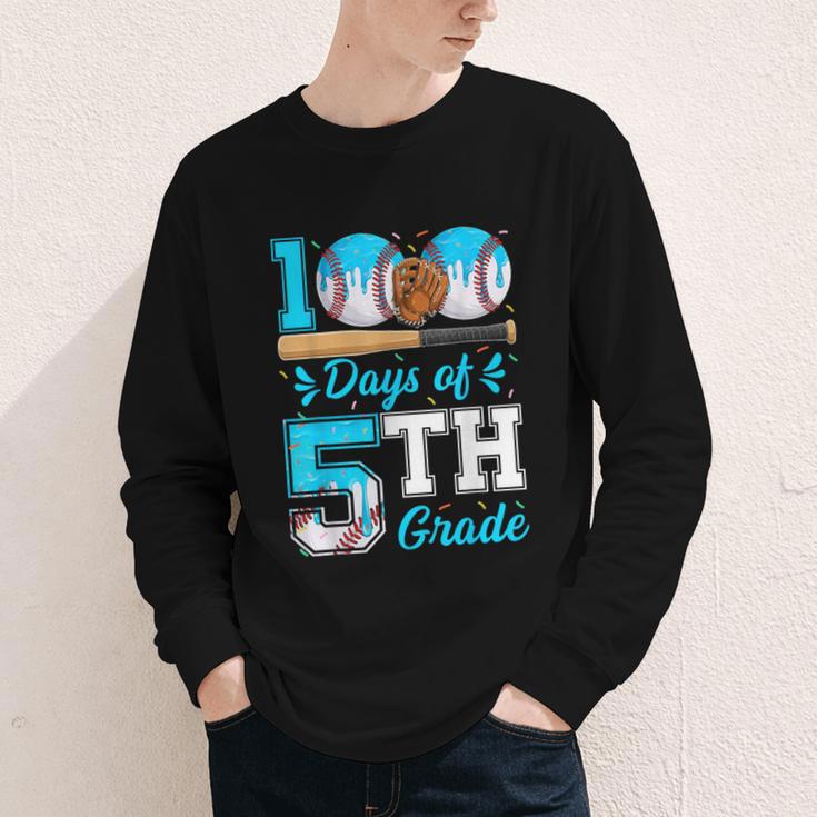 100 Days Of 5th Grade Baseball 100th Day Of School Boys Kids Youth Long Sleeve Tee 100 Days Of 5th Grade Baseball 100th Day Of School Boys Kids Youth Long Sleeve Tee