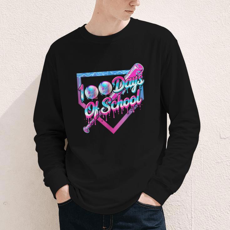 100 Days Of School Baseball 100th Day Ice Cream Boys Kids Youth Long Sleeve Tee 100 Days Of School Baseball 100th Day Ice Cream Boys Kids Youth Long Sleeve Tee