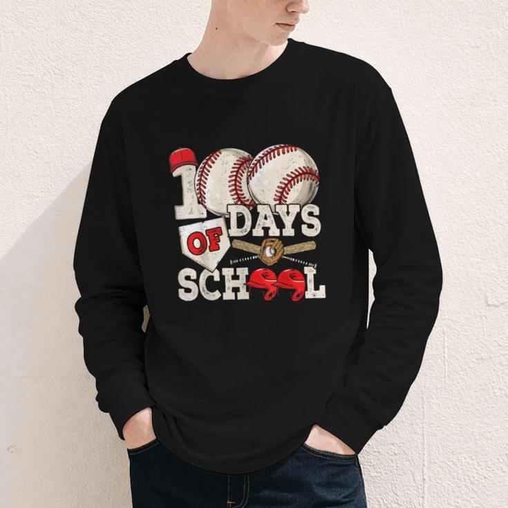 100 Days Of School Baseball 100th Day Of School Kids Teacher Youth Long Sleeve Tee