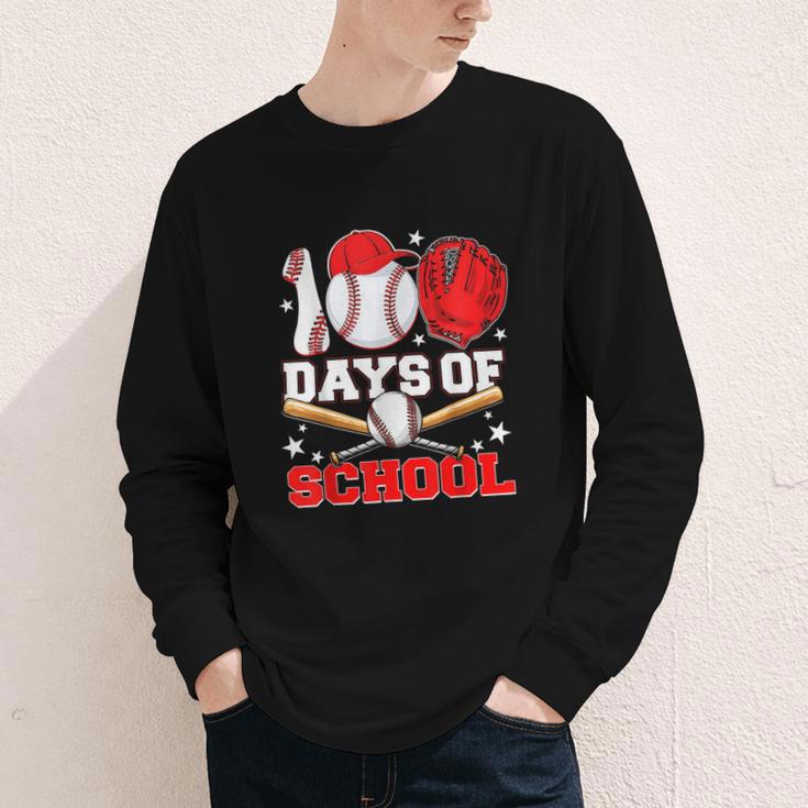 100 Days Of School Baseball Boys Kids Students Youth Long Sleeve Tee 100 Days Of School Baseball Boys Kids Students Youth Long Sleeve Tee