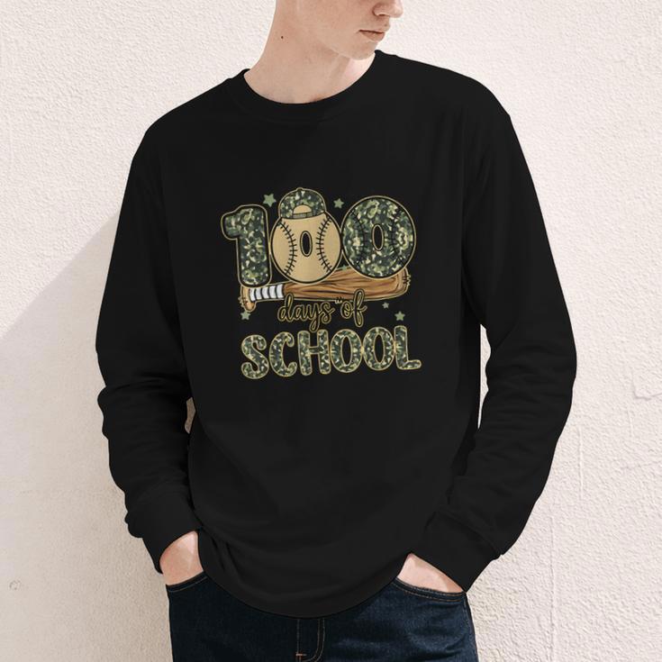 100 Days Of School Baseball Camo Boys Kids 100th Day Youth Long Sleeve Tee 100 Days Of School Baseball Camo Boys Kids 100th Day Youth Long Sleeve Tee