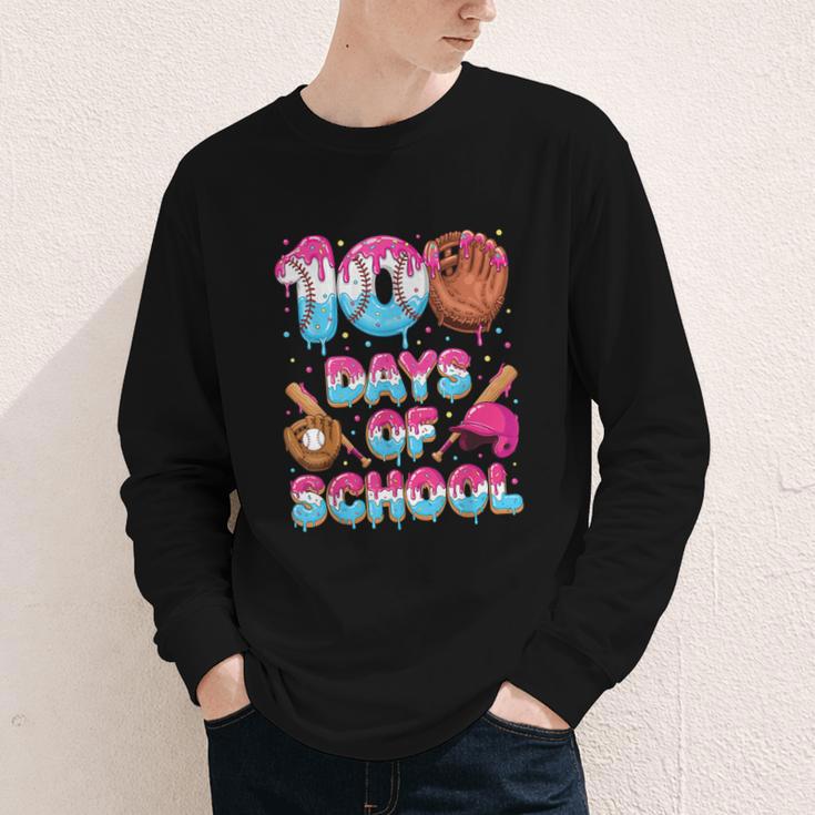 100 Days Of School Baseball Donut Dripping Teacher Boys Kids Youth Long Sleeve Tee 100 Days Of School Baseball Donut Dripping Teacher Boys Kids Youth Long Sleeve Tee