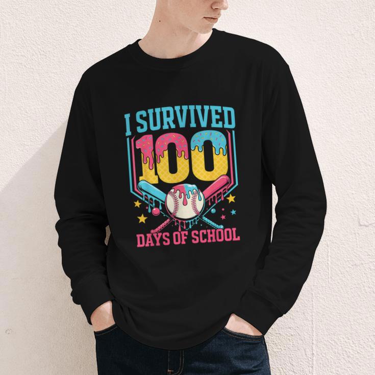 100 Days Of School Baseball Drip 100 Days Boy Girl Kids Youth Long Sleeve Tee 100 Days Of School Baseball Drip 100 Days Boy Girl Kids Youth Long Sleeve Tee