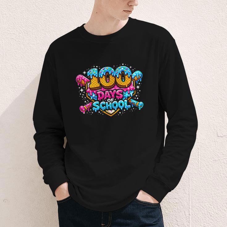 100 Days Of School Baseball Drip Ice Cream Costume Teachers Youth Long Sleeve Tee 100 Days Of School Baseball Drip Ice Cream Costume Teachers Youth Long Sleeve Tee