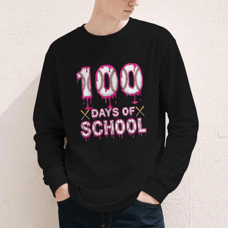 100 Days Of School Baseball Ice Cream Drip 100th Day Boys Youth Long Sleeve Tee 100 Days Of School Baseball Ice Cream Drip 100th Day Boys Youth Long Sleeve Tee
