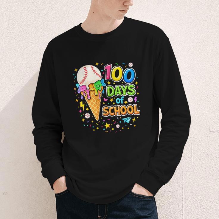 100 Days Of School Baseball Ice Cream Drip Boys Kids Player Youth Long Sleeve Tee 100 Days Of School Baseball Ice Cream Drip Boys Kids Player Youth Long Sleeve Tee