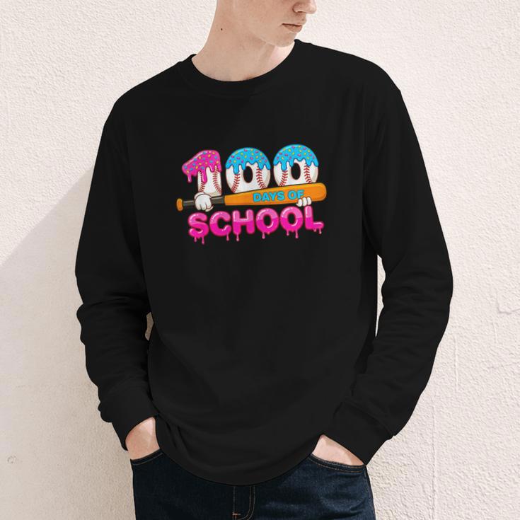100 Days Of School Baseball Ice Cream Drip For Teacher Kid Youth Long Sleeve Tee 100 Days Of School Baseball Ice Cream Drip For Teacher Kid Youth Long Sleeve Tee
