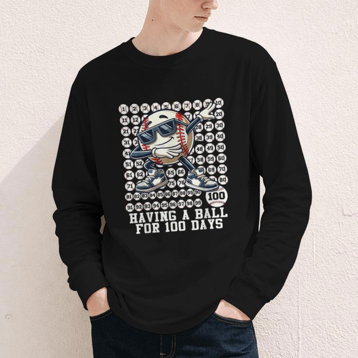 100 Days Of School Boys Dabbing Baseball 100th Day Of School Youth Long Sleeve Tee 100 Days Of School Boys Dabbing Baseball 100th Day Of School Youth Long Sleeve Tee