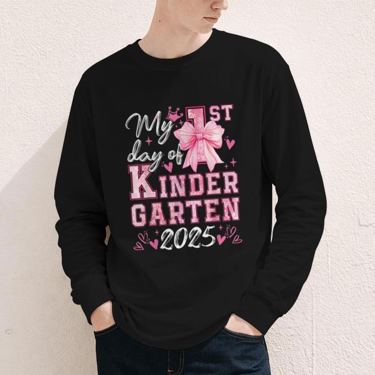 My 1st Day Of Kindergarten 2025 Back To School Girls Youth Long Sleeve Tee