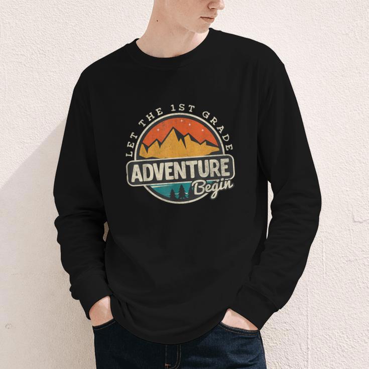 1st First Grade Shirt Adventure Begin Back To School Youth Long Sleeve Tee 1st First Grade Shirt Adventure Begin Back To School Youth Long Sleeve Tee