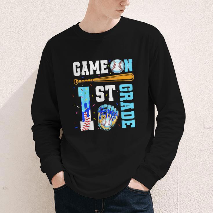 1st Grade Back To School Baseball Drip Ice Cream Game On Youth Long Sleeve Tee 1st Grade Back To School Baseball Drip Ice Cream Game On Youth Long Sleeve Tee