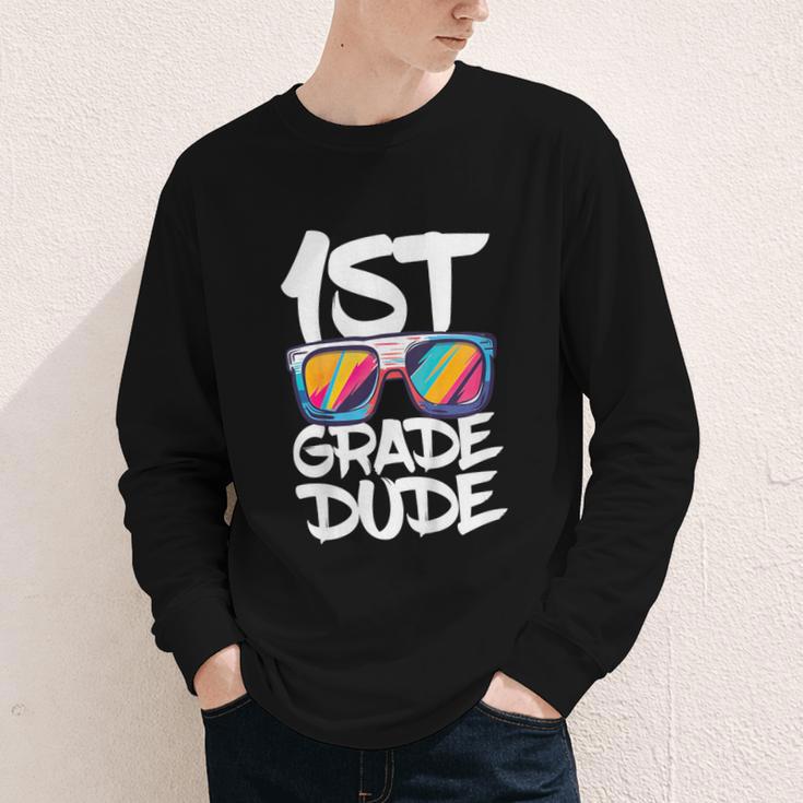 1st Grade Dude Shirt Back To School First Grade Boy Girl Youth Long Sleeve Tee