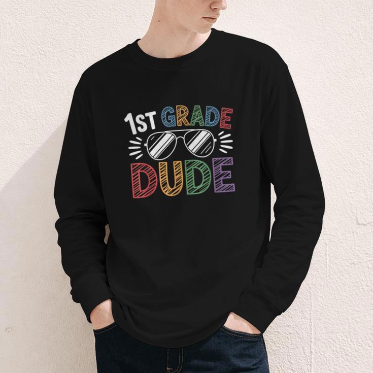 1st Grade Dude Sunglasses First Day Of Back To School Boys Youth Long Sleeve Tee 1st Grade Dude Sunglasses First Day Of Back To School Boys Youth Long Sleeve Tee
