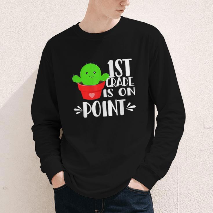 1st Grade Is On Point Cactus Back To School Youth Long Sleeve Tee