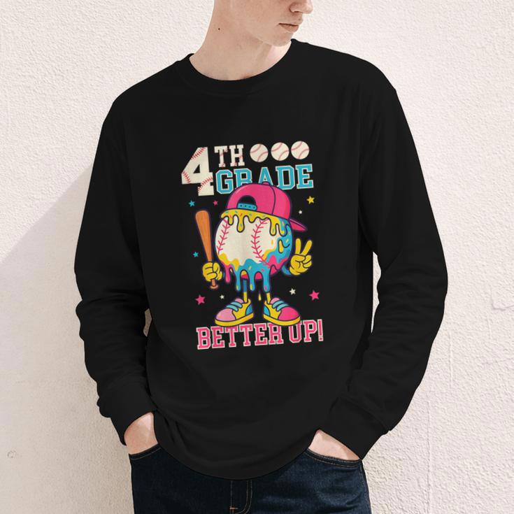 4th Grade Back To School Baseball Drip Ice Cream Game On Youth Long Sleeve Tee 4th Grade Back To School Baseball Drip Ice Cream Game On Youth Long Sleeve Tee